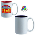 15 Oz. El Grande Mug - 4 Color Process (White/Cobalt Blue Interior)